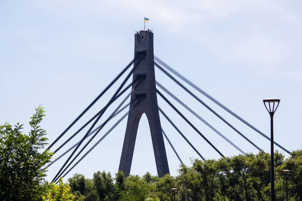 2020 Kiev Ucrânia Vista Norte Ponte Moscou Kiev — Fotografia de Stock