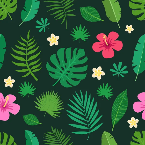 Modèle Coloré Sans Couture Exotique Avec Des Feuilles Jungle Tropicale — Image vectorielle