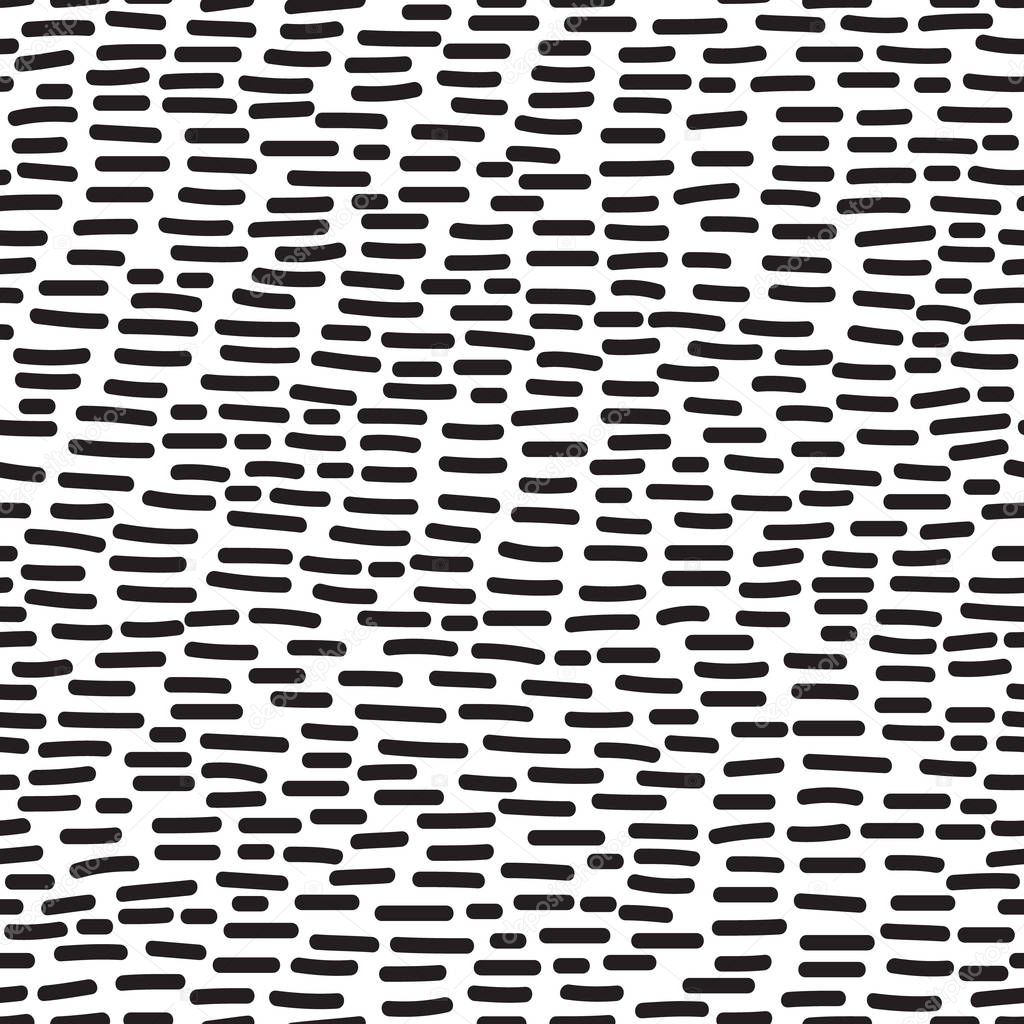 Abstract seamless black and white pattern of hand drawn doodle stroke lines. Scandinavian design style. Vector illustration for textile, backgrounds etc
