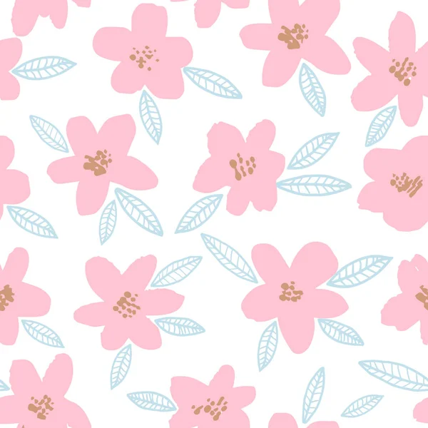 Printemps Lumineux Motif Floral Sans Couture Avec Des Fleurs Roses — Image vectorielle