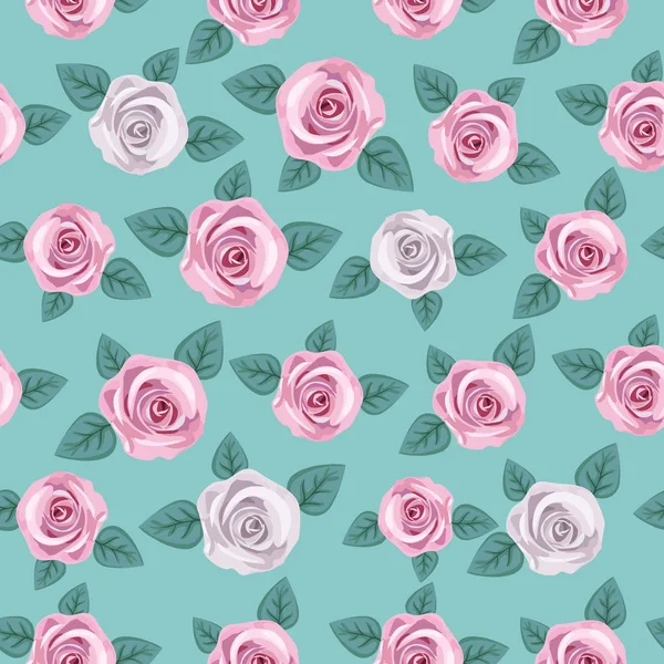 Motif Floral Élégant Sans Couture Avec Des Roses Roses Roses — Image vectorielle