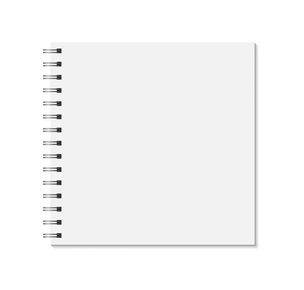 Quadratische Notizbuch Attrappe Isoliert Auf Weißem Hintergrund Leere Seiten Textbuch — Stockvektor