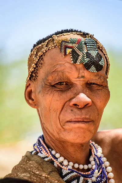 Wschód Windhoek Namibia Jan 2016 Niezidentyfikowana Kobieta Bushman Bushman Ludzie — Zdjęcie stockowe