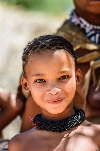 East Windhoek Namibia Jan 2016 Unidentified Bushman Beautiful Girl Bushman — Stock Photo, Image