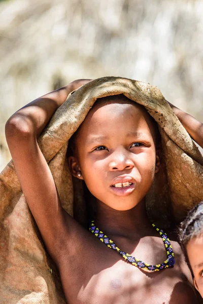 Wschód Windhoek Namibia Jan 2016 Niezidentyfikowany Chłopiec Bushman Bushman Ludzie — Zdjęcie stockowe