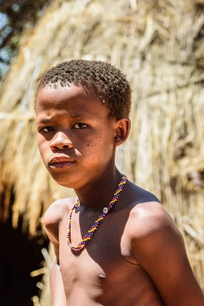 Wschód Windhoek Namibia Jan 2016 Niezidentyfikowany Bushman Małego Chłopca Bushman — Zdjęcie stockowe