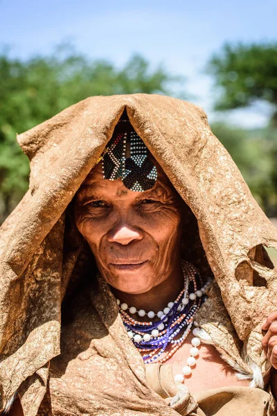 East Windhoek Namibia Jan 2016 Unidentified Bushman Old Lady Bushman — Stock Photo, Image
