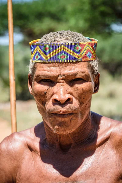 East Windhoek Namibia Jan 2016 Unidentified Bushman Man Portrait Bushman — Stock Photo, Image