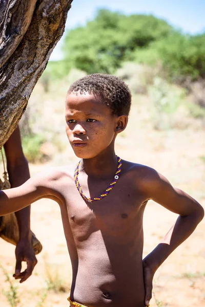 Wschód Windhoek Namibia Jan 2016 Niezidentyfikowany Chłopiec Buszmeni Bushmen Ludzie — Zdjęcie stockowe