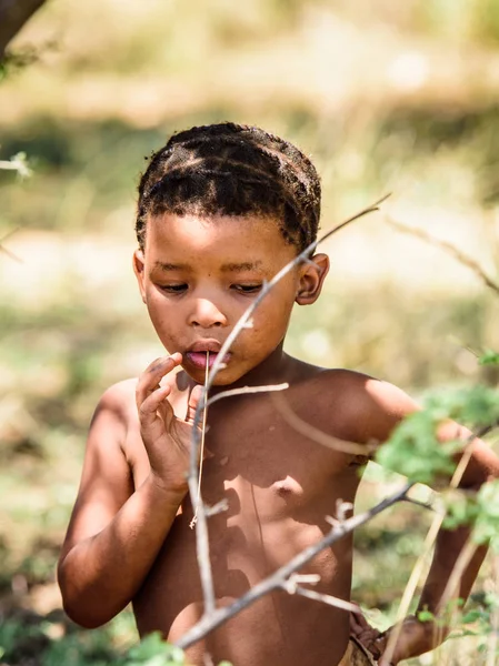 Wschód Windhoek Namibia Jan 2016 Niezidentyfikowany Bushman Małego Chłopca Bushman — Zdjęcie stockowe