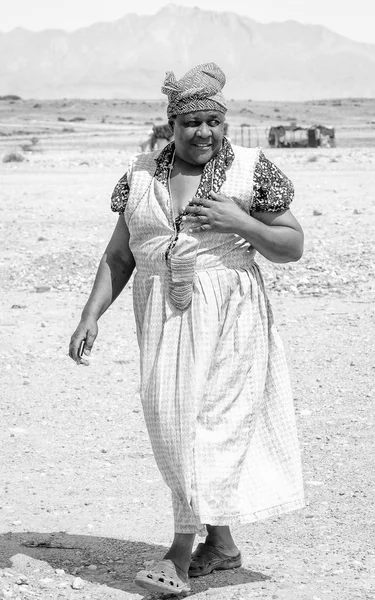 Windhoek Namibia Stycznia 2016 Niezidentyfikowany Ovambo Uśmiechnięta Dama Namibii Ovambo — Zdjęcie stockowe