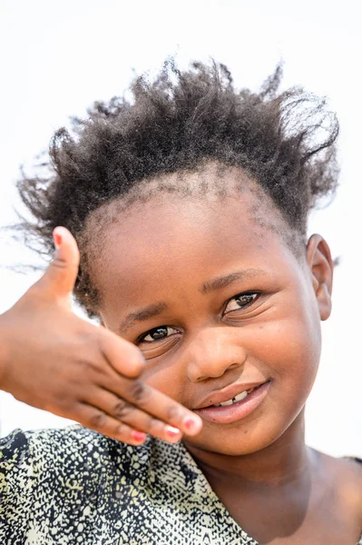 Windhoek Namibie Jan 2016 Neidentifikovaná Dívka Úsměvem Ovambo Namibii Ovambo — Stock fotografie