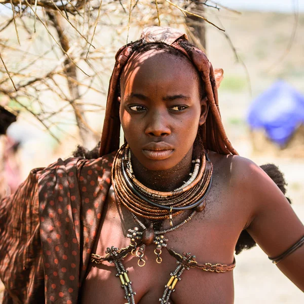 Kamanjab Namibia September 2015 Unbekannte Frau Aus Dem Stamm Der — Stockfoto