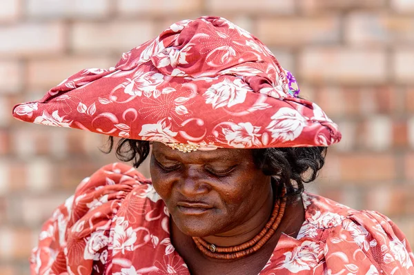 Kamanjab Namibia Gennaio 2016 Donna Herero Non Identificata Namibia Stima — Foto Stock