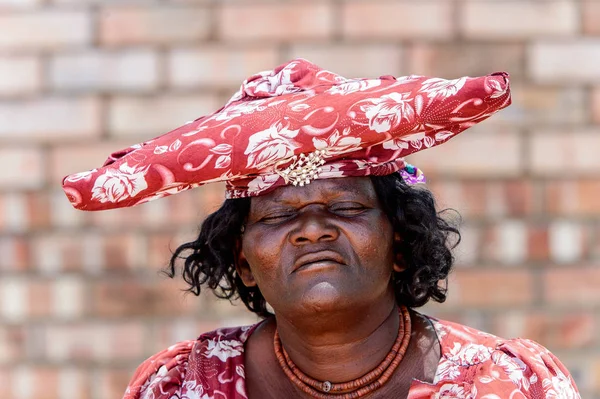 Kamanjab Namibia Januari 2016 Oidentifierad Herero Kvinna Namibia Det Fanns — Stockfoto