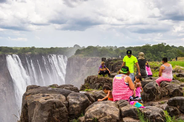 Vittoria Falls Zimbabwe Gennaio 2016 Persone Non Identificate Victoria Falls — Foto Stock