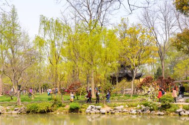 Suzhou, Çin - 1 Nisan 2016: Mütevazı Yönetici Bahçesi'nin Doğası, Suzhou'da bir Çin bahçesi, Unesco Dünya Mirası Listesi