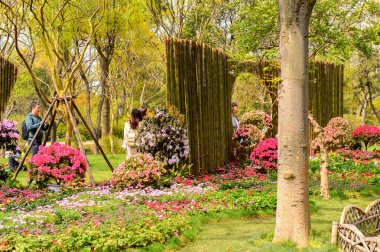 Suzhou, Çin - Nis 1, 2016: Mütevazı Yönetici Bahçesi, Suzhou bir Çin bahçesi, Unesco Dünya Mirası
