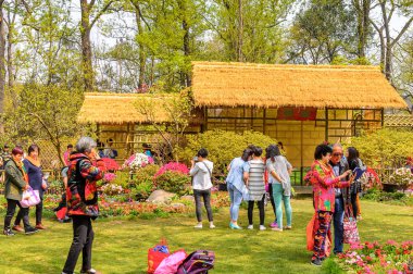 Suzhou, Çin - Nis 1, 2016: Mütevazı Yönetici Bahçesi, Suzhou bir Çin bahçesi, Unesco Dünya Mirası