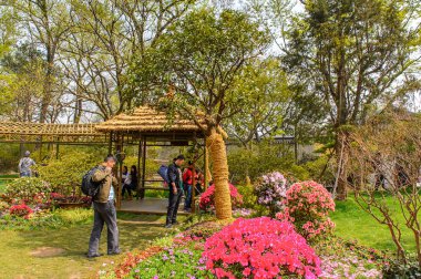 Suzhou, Çin - Nis 1, 2016: Mütevazı Yönetici Bahçesi, Suzhou bir Çin bahçesi, Unesco Dünya Mirası