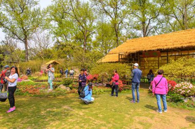 Suzhou, Çin - Nis 1, 2016: Mütevazı Yönetici Bahçesi, Suzhou bir Çin bahçesi, Unesco Dünya Mirası