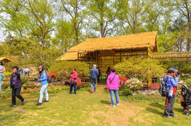 Suzhou, Çin - Nis 1, 2016: Mütevazı Yönetici Bahçesi, Suzhou bir Çin bahçesi, Unesco Dünya Mirası