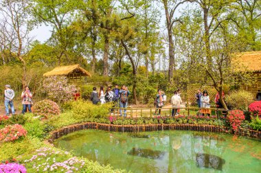 Suzhou, Çin - Nis 1, 2016: Mütevazı Yönetici Bahçesi, Suzhou bir Çin bahçesi, Unesco Dünya Mirası