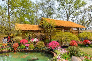 Suzhou, Çin - Nis 1, 2016: Mütevazı Yönetici Bahçesi, Suzhou bir Çin bahçesi, Unesco Dünya Mirası