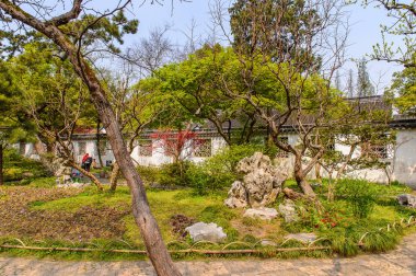 Suzhou, Çin - Nis 1, 2016: Mütevazı Yönetici Bahçesi, Suzhou bir Çin bahçesi, Unesco Dünya Mirası