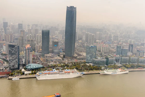 Shanghai China Mar 2016 Panoramisch Uitzicht Shanghai Vanaf Oriental Pearl — Stockfoto