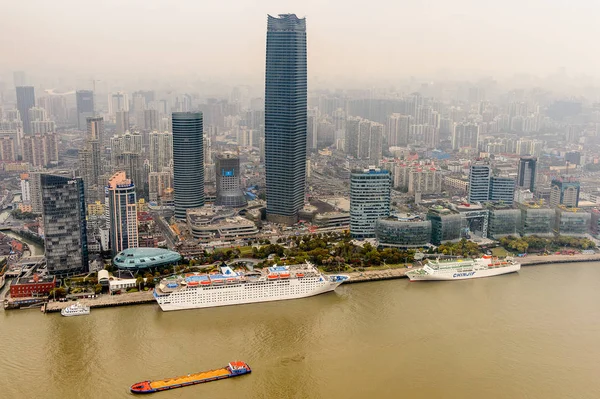 Shanghai Kina Mar 2016 Panoramautsikt Över Shanghai Från Oriental Pearl — Stockfoto