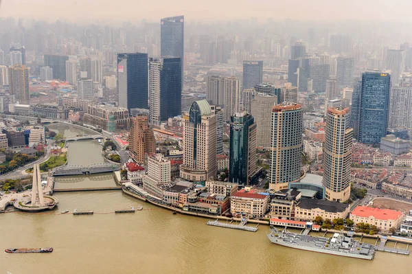 Shanghai Kina Mar 2016 Panoramautsikt Över Shanghai Från Oriental Pearl — Stockfoto