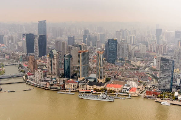Shanghai Kina Mar 2016 Panoramautsikt Över Shanghai Från Oriental Pearl — Stockfoto