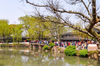 Suzhou, Çin - Nis 1, 2016: Mütevazı Yönetici Bahçesi, Suzhou bir Çin bahçesi, Unesco Dünya Mirası