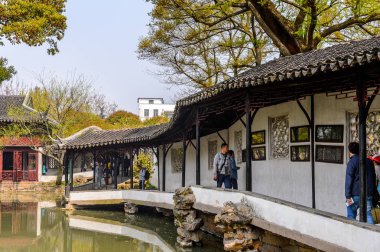 Suzhou, Çin - Nis 1, 2016: Mütevazı Yönetici Bahçesi, Suzhou bir Çin bahçesi, Unesco Dünya Mirası