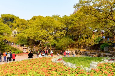 Suzhou, Çin - Nis 1, 2016: Suzhou Tiger tepe görme Doğası, Çin. Doğal güzelliği ve tarihi yerleri ile ünlüdür..