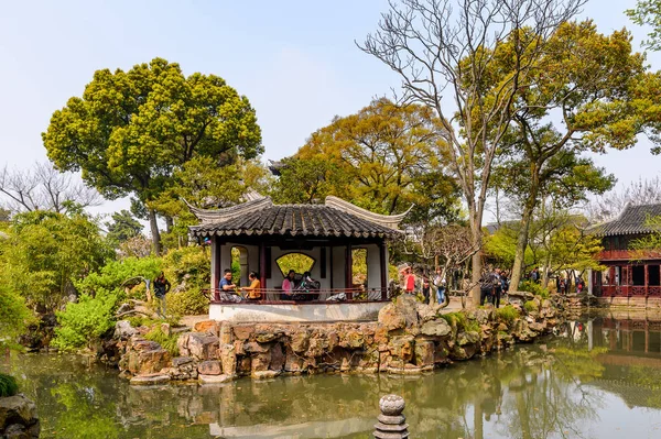 Suzhou China Abr 2016 Turistas Não Identificados Humble Administrator Garden — Fotografia de Stock
