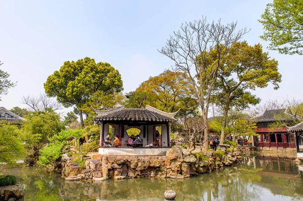 Suzhou China Abr 2016 Turistas Não Identificados Humble Administrator Garden — Fotografia de Stock