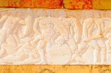 Thermopylae, Yunanistan - 22 Nisan 2016: 300 spartalının anısına, Thermopylae, Yunanistan.