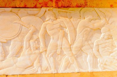 Thermopylae, Yunanistan - 22 Nisan 2016: 300 spartalının anısına, Thermopylae, Yunanistan.