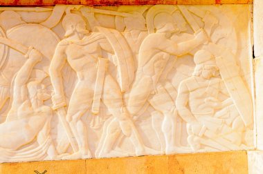 Thermopylae, Yunanistan - 22 Nisan 2016: 300 spartalının anısına, Thermopylae, Yunanistan.