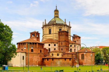 Milano, İtalya - 2 Mayıs 2014: Santa Margarita delle Grazie, Milano, Lombardiya'nın başkenti. Milan, 2015 Universal Fuarı'na ev sahipliği yapıyor