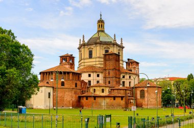 Milano, İtalya - 2 Mayıs 2014: Santa Margarita delle Grazie, Milano, Lombardiya'nın başkenti. Milan, 2015 Universal Fuarı'na ev sahipliği yapıyor