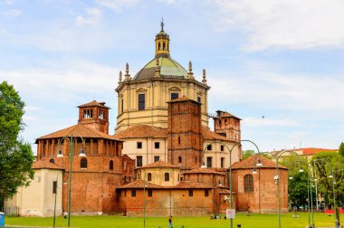 Milano, İtalya - 2 Mayıs 2014: Santa Margarita delle Grazie, Milano, Lombardiya'nın başkenti. Milan, 2015 Universal Fuarı'na ev sahipliği yapıyor