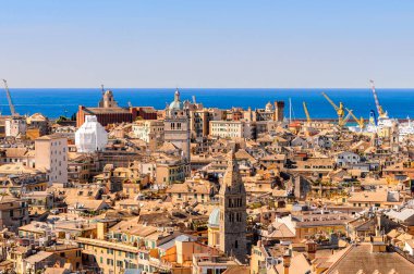 Cenova, İtalya - 4 Mayıs 2016: Cenova Eski Limanı Mimarisi, İtalya. Cenova, Liguria'nın başkenti ve İtalya'nın altıncı büyük şehridir.