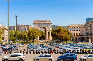 Cenova, İtalya - 4 Mayıs 2016: Cenova Kemeri, İtalya. Cenova, Liguria'nın başkenti ve İtalya'nın altıncı büyük şehridir.