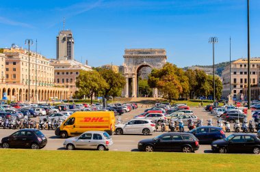 Cenova, İtalya - 4 Mayıs 2016: Cenova Kemeri, İtalya. Cenova, Liguria'nın başkenti ve İtalya'nın altıncı büyük şehridir.