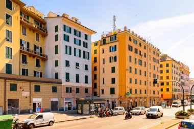 Cenova, İtalya - 4 Mayıs 2016: Cenova Limanı Mimarisi, İtalya. Cenova, Liguria'nın başkenti ve İtalya'nın altıncı büyük şehridir.