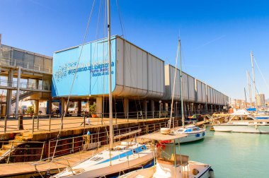 Cenova, İtalya - 4 Mayıs 2016: Cenova Akvaryumu, İtalya. Cenova, Liguria'nın başkenti ve İtalya'nın altıncı büyük şehridir.