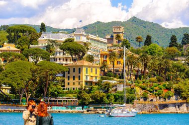 Santa Margherita Ligure, İtalya - 4 Mayıs 2015: Hotel Imperiale of Santa Margherita Ligure, yaz aylarında popüler turistik destinasyondur